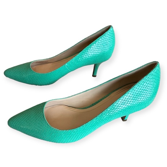 Cole Haan Shoes - Cole Haan Air Mint Green Snakeskin Embossed Stiletto Pumps 5” Heels 9.5